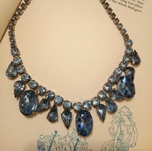 Large blue rhinestone necklace (wedding)